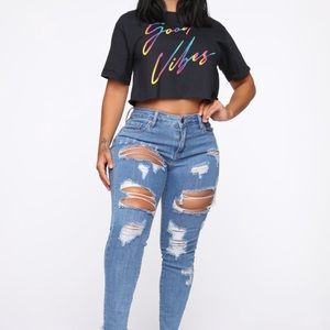 Fashion nova Claire distressed skinny jeans